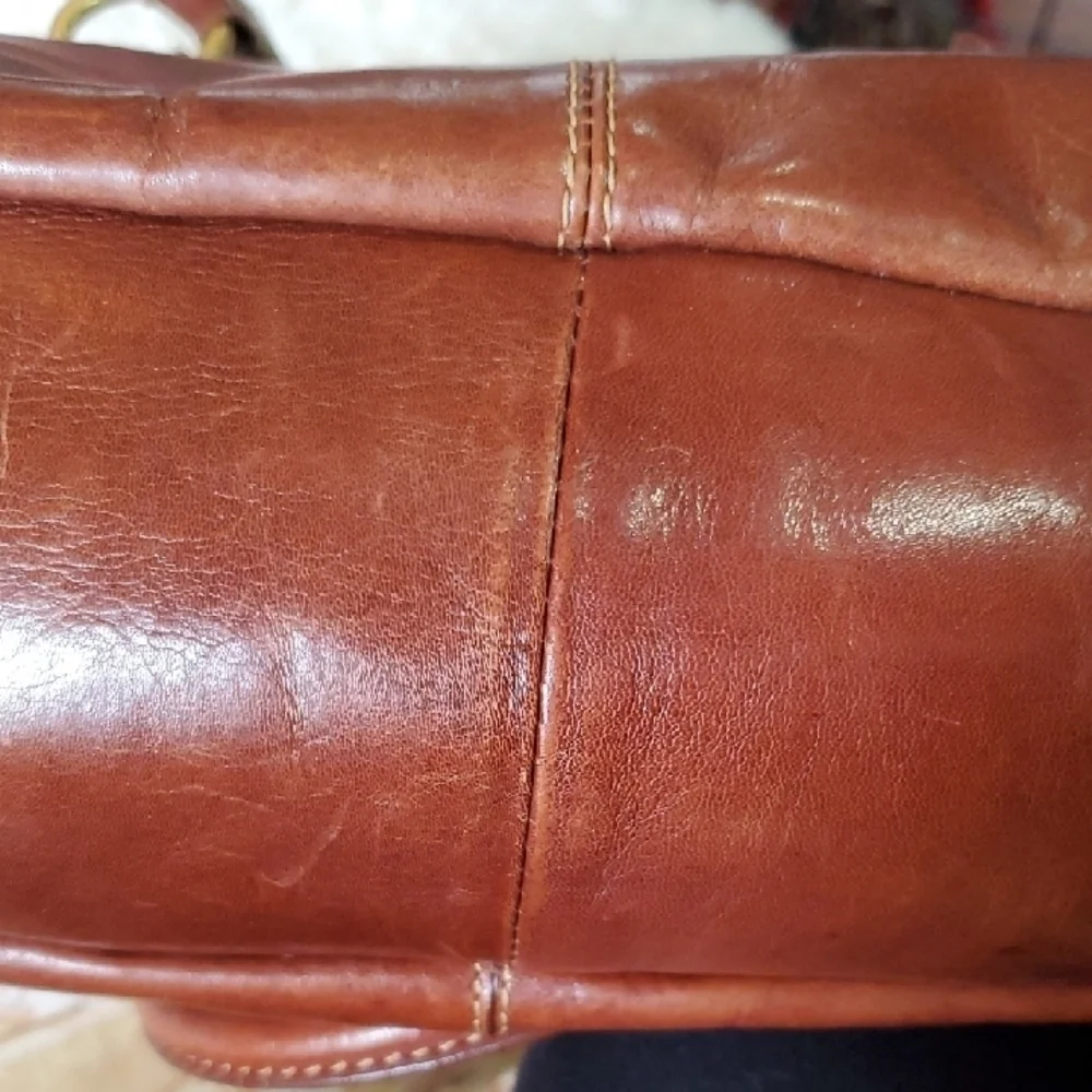 Gianni BERNINI Brown Large  leather Tote Bag Double Zipper